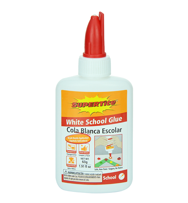 1023 WHITE SCHOOL GLUE w/ Brush Nozzle Applicator 60g – Supertite