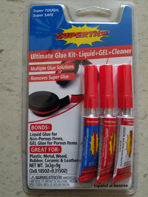 Ref-1124 Supertite Ultimate Super Glue Kit: Liquid 3g + Gel 3g + Glue Cleaner 3g